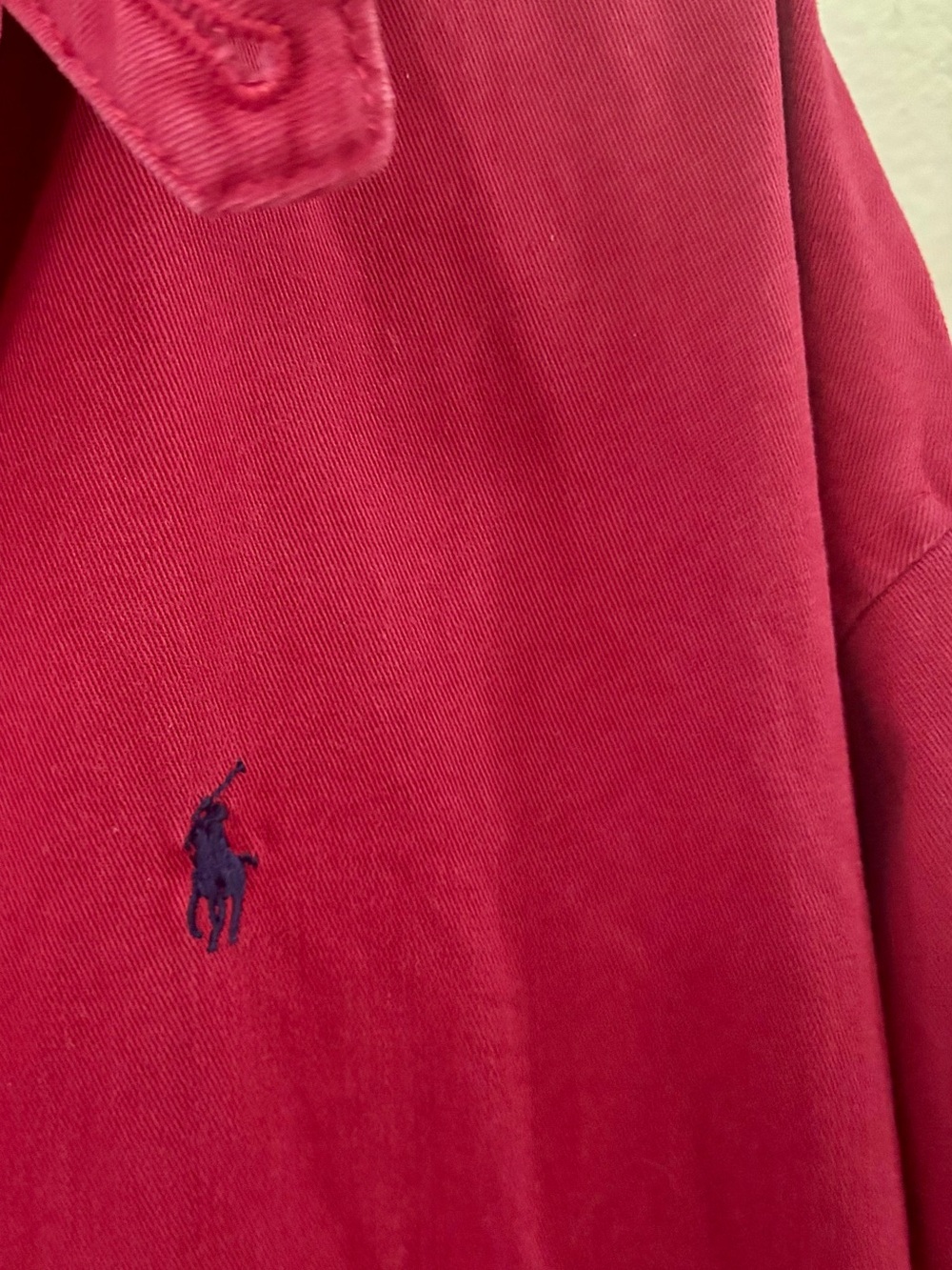 Vintage 90s Polo Ralph Lauren Red Harrington Jacket Corduroy Collar w/ Plaid - Picture 3 of 6